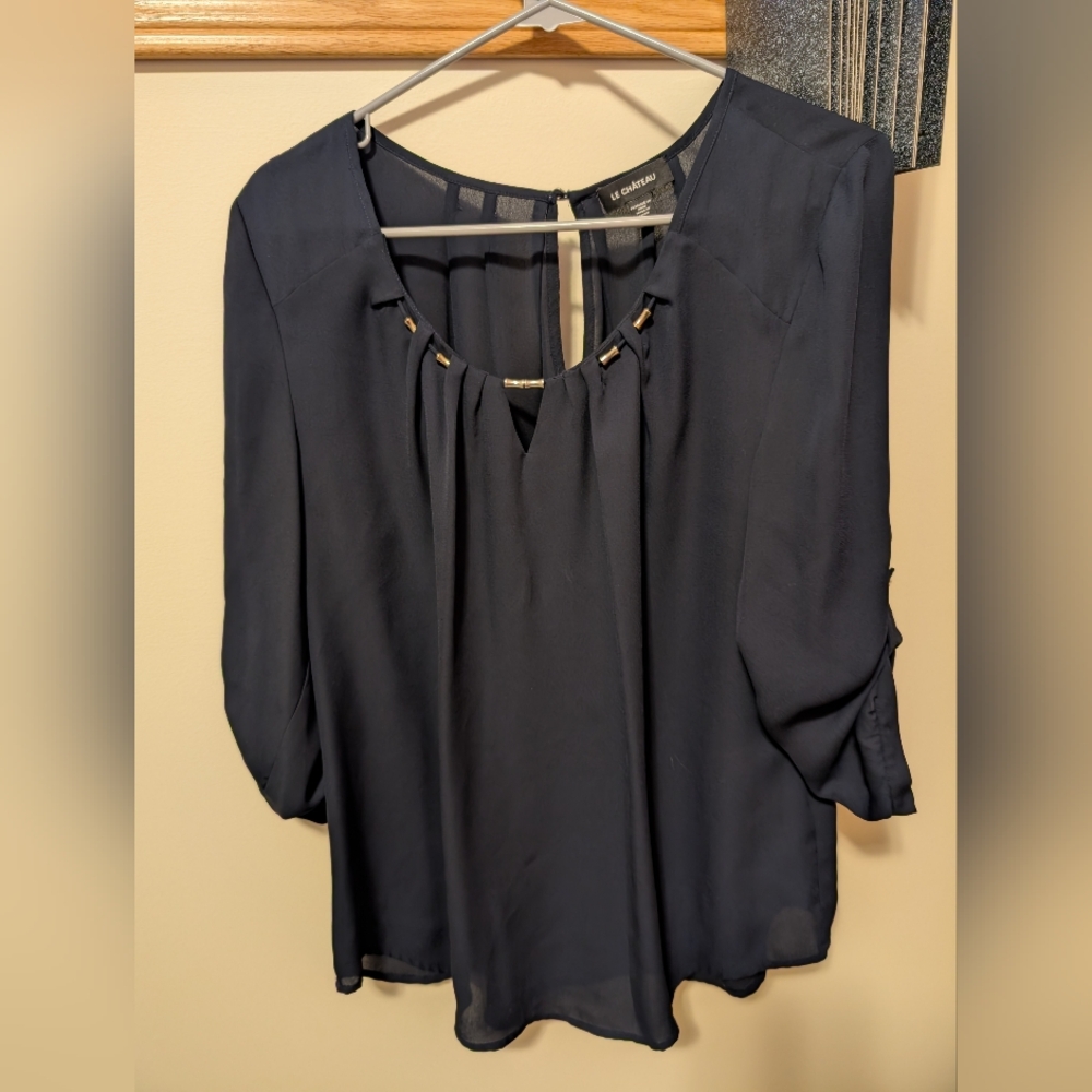 Chaus Navy Blue Women's Top
